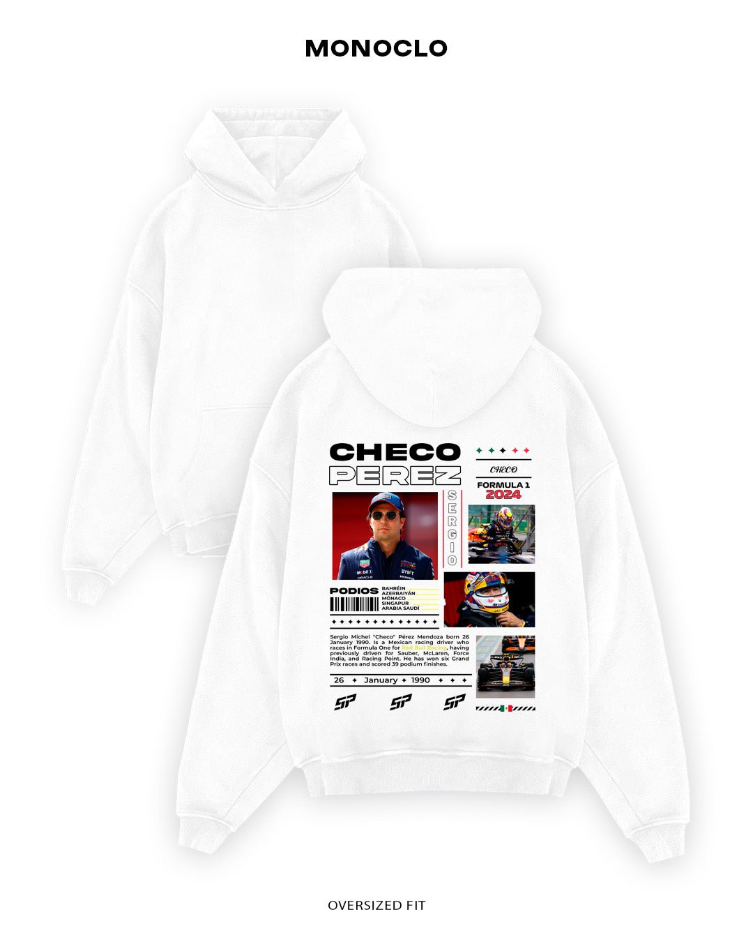 Худі Monoclo Checo Pérez Formula 1 2024 - shop_name Білий