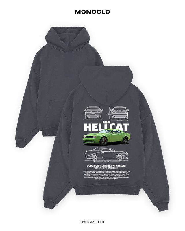 Худі Monoclo Dodge Challenger SRT Hellcat Green - shop_name Графітовий