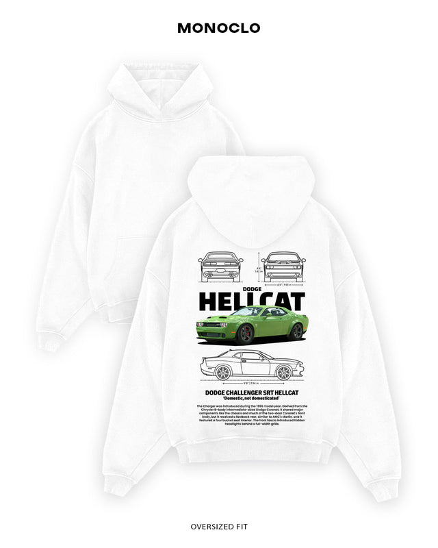 Худі Monoclo Dodge Challenger SRT Hellcat Green - shop_name Білий