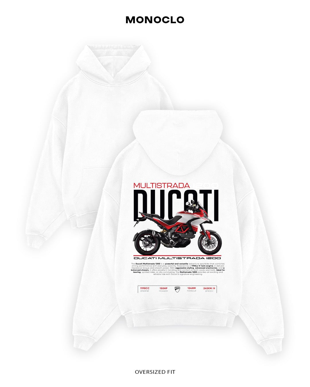 Худі Monoclo Ducati Multistrada 1200 - shop_name Білий