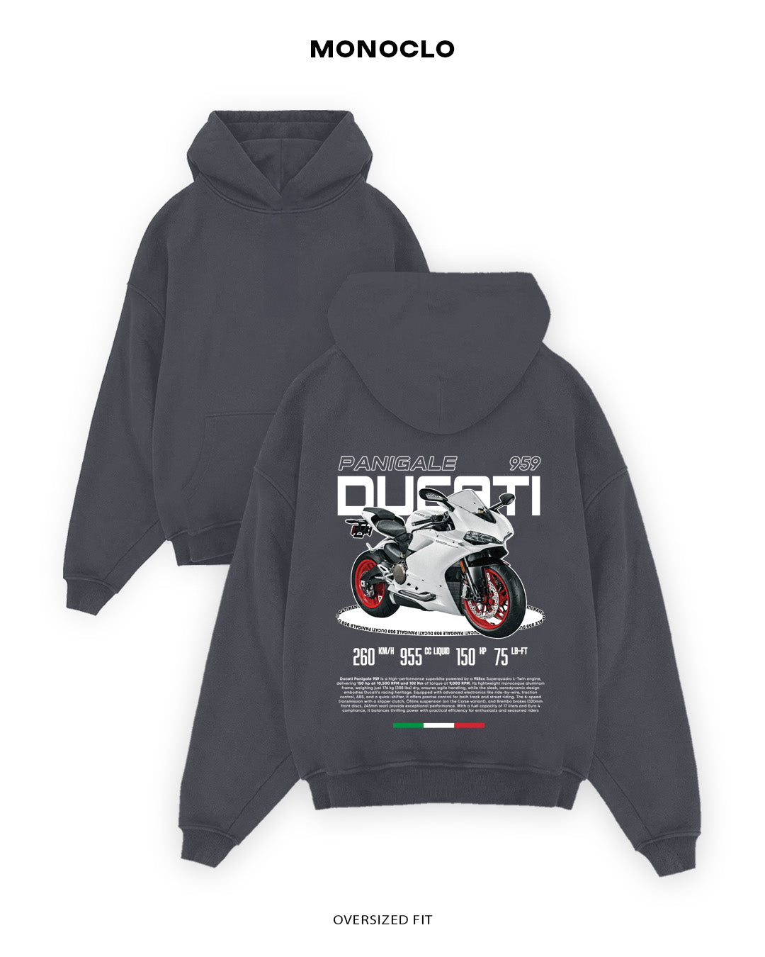 Худі Monoclo Ducati Panigale 959 - shop_name Графітовий