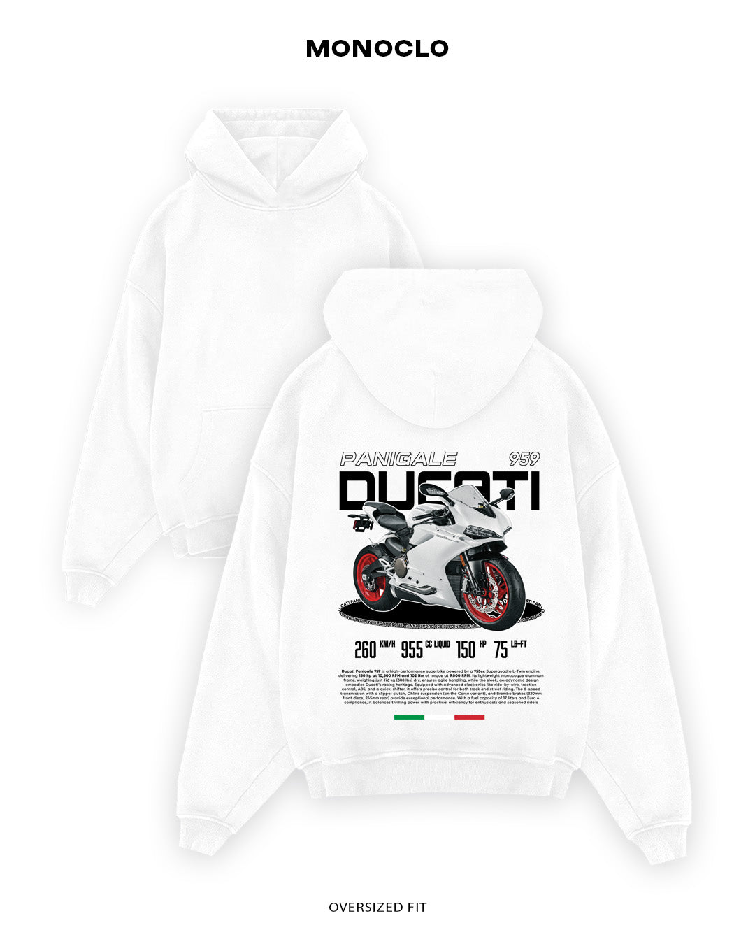 Худі Monoclo Ducati Panigale 959 - shop_name Білий