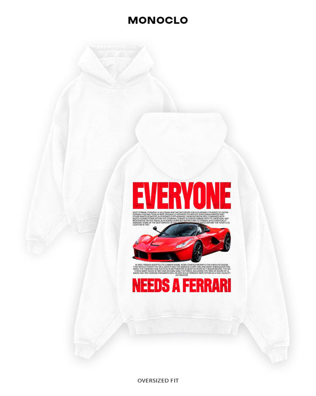 Худі Monoclo EVERYONE NEEDS A FERRARI - shop_name Білий
