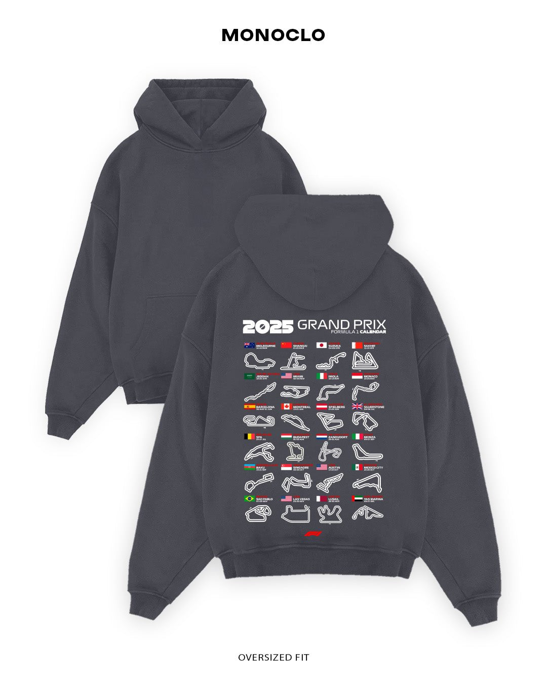 Худі Monoclo F1 Calendar 2025 - shop_name Графітовий