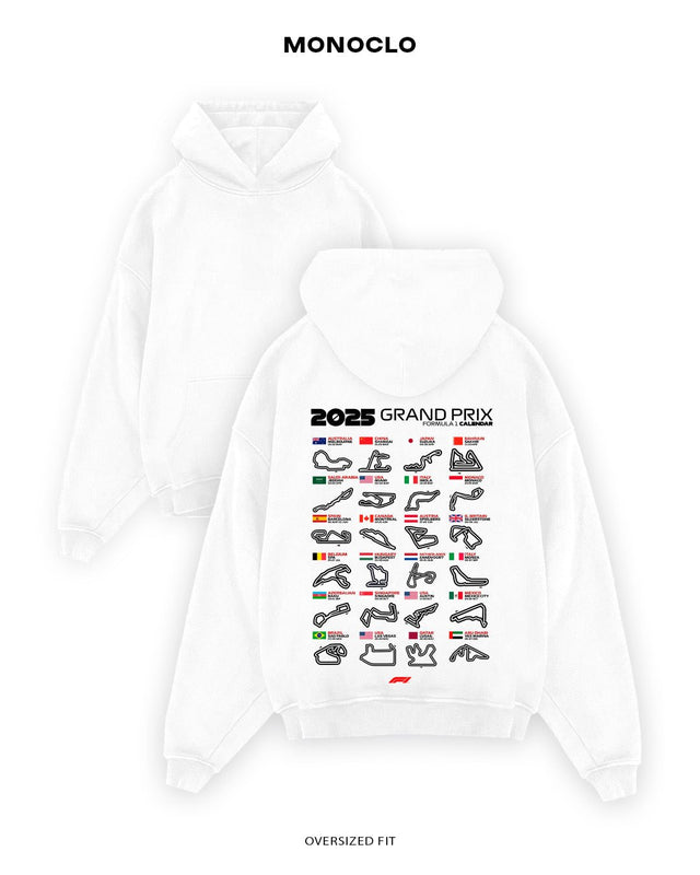 Худі Monoclo F1 Calendar 2025 - shop_name Білий
