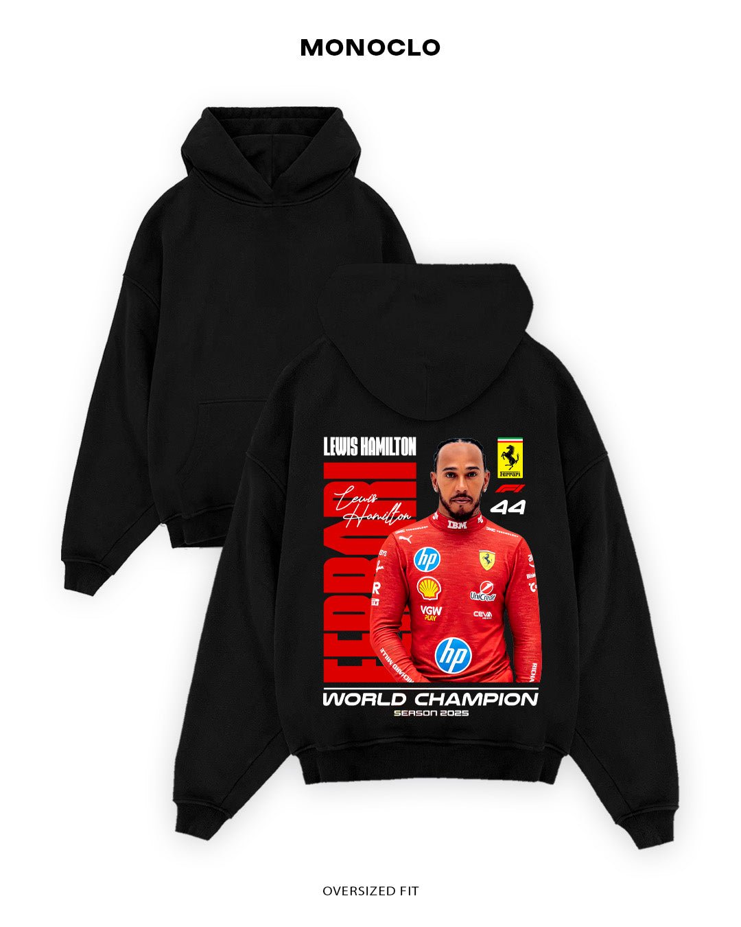 Худі Monoclo F1 Hamilton Red 2 - MONOCLO UA
