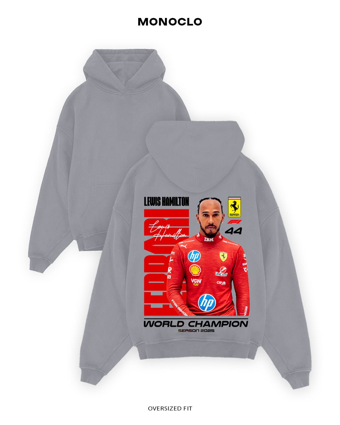 Худі Monoclo F1 Hamilton Red 2 - MONOCLO UA