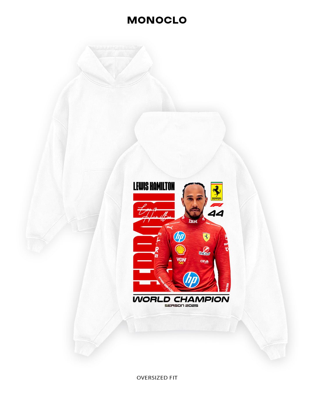 Худі Monoclo F1 Hamilton Red 2 - MONOCLO UA