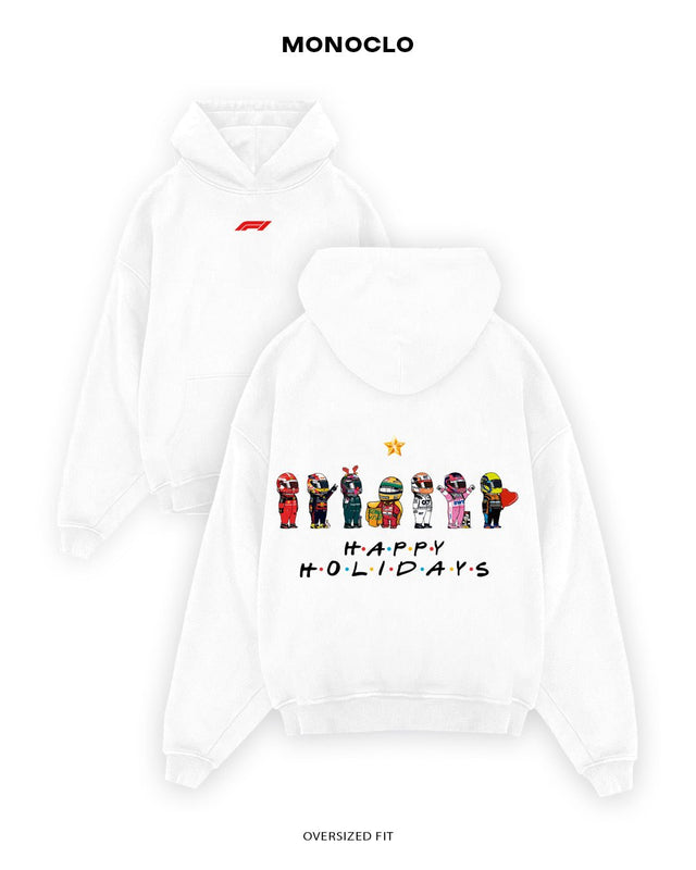 Худі Monoclo F1 Happy Holidays - shop_name Білий