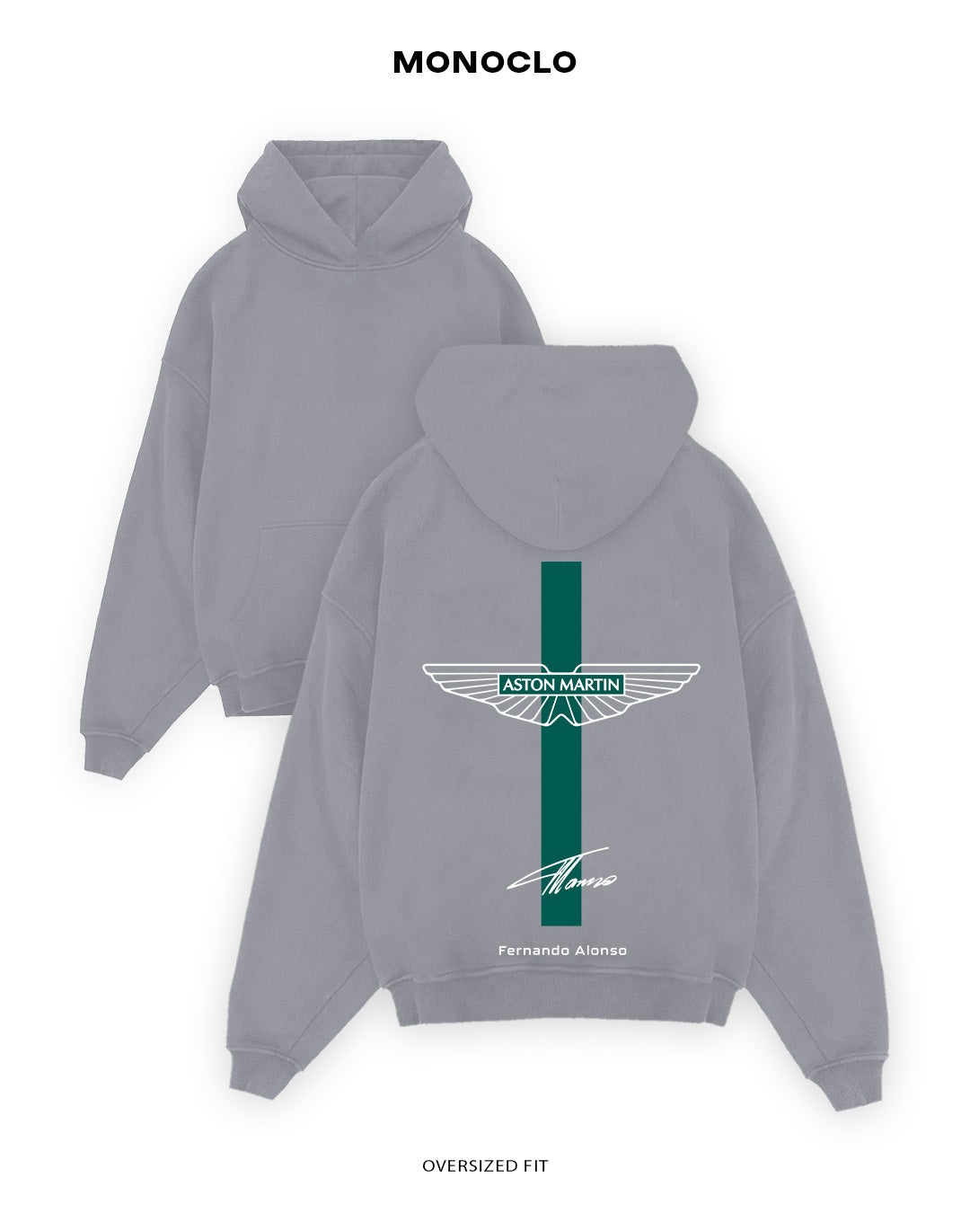 Худі Monoclo Fernando Alonso Aston Martin Racing Stripe Edition - shop_name Сірий