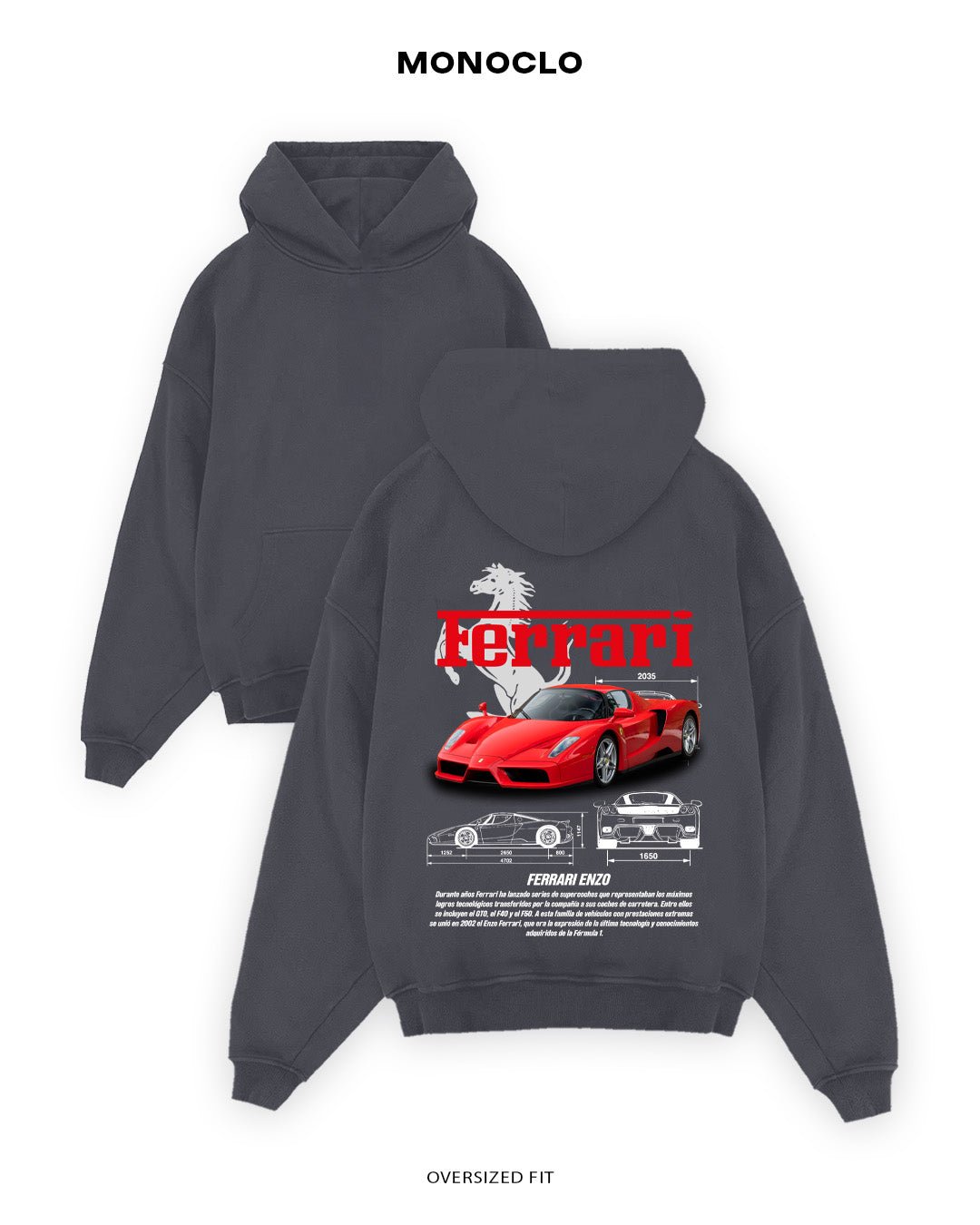 Худі Monoclo Ferrari Enzo - shop_name Графітовий
