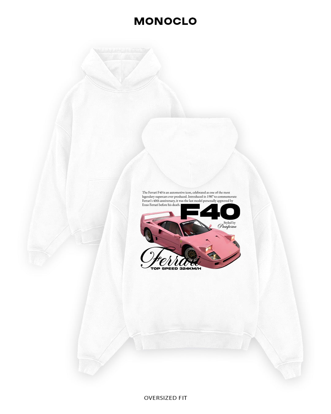 Худі Monoclo Ferrari F40 - shop_name Білий