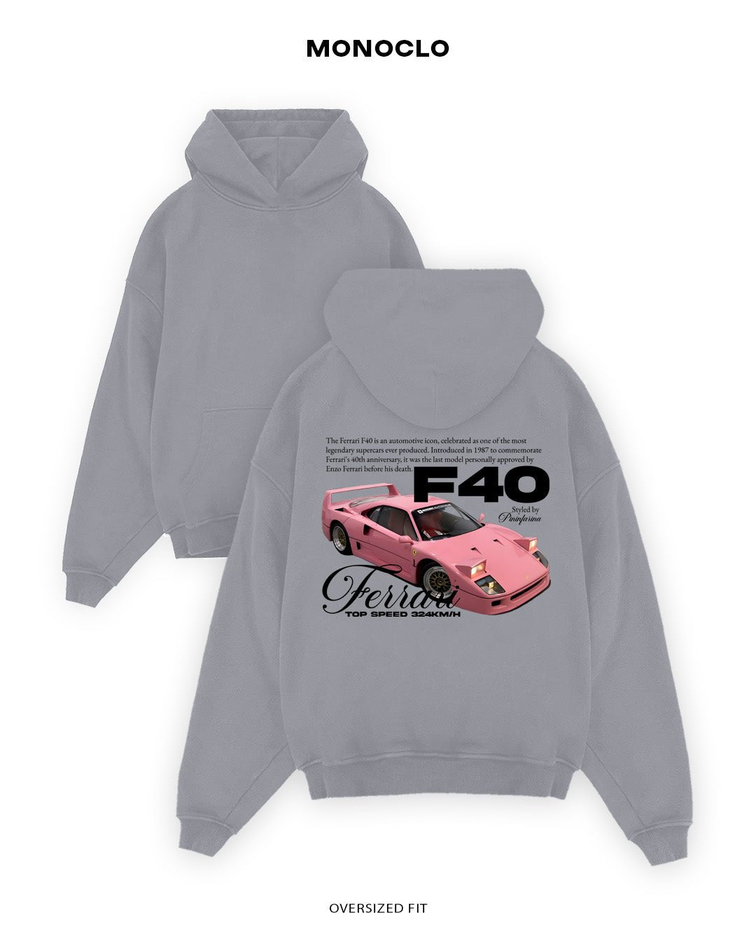 Худі Monoclo Ferrari F40 - shop_name Сірий