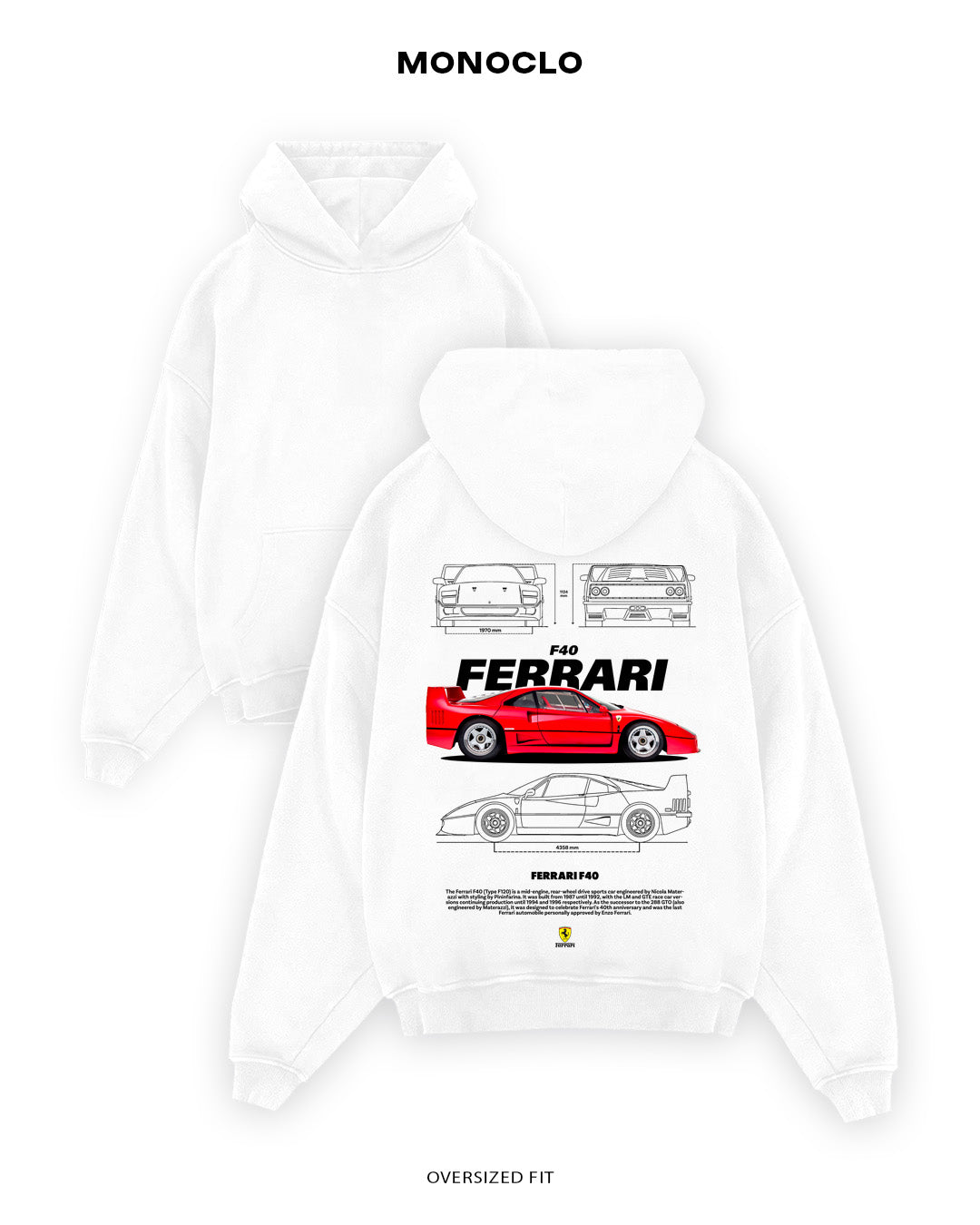 Худі Monoclo Ferrari F40 Red - shop_name Білий