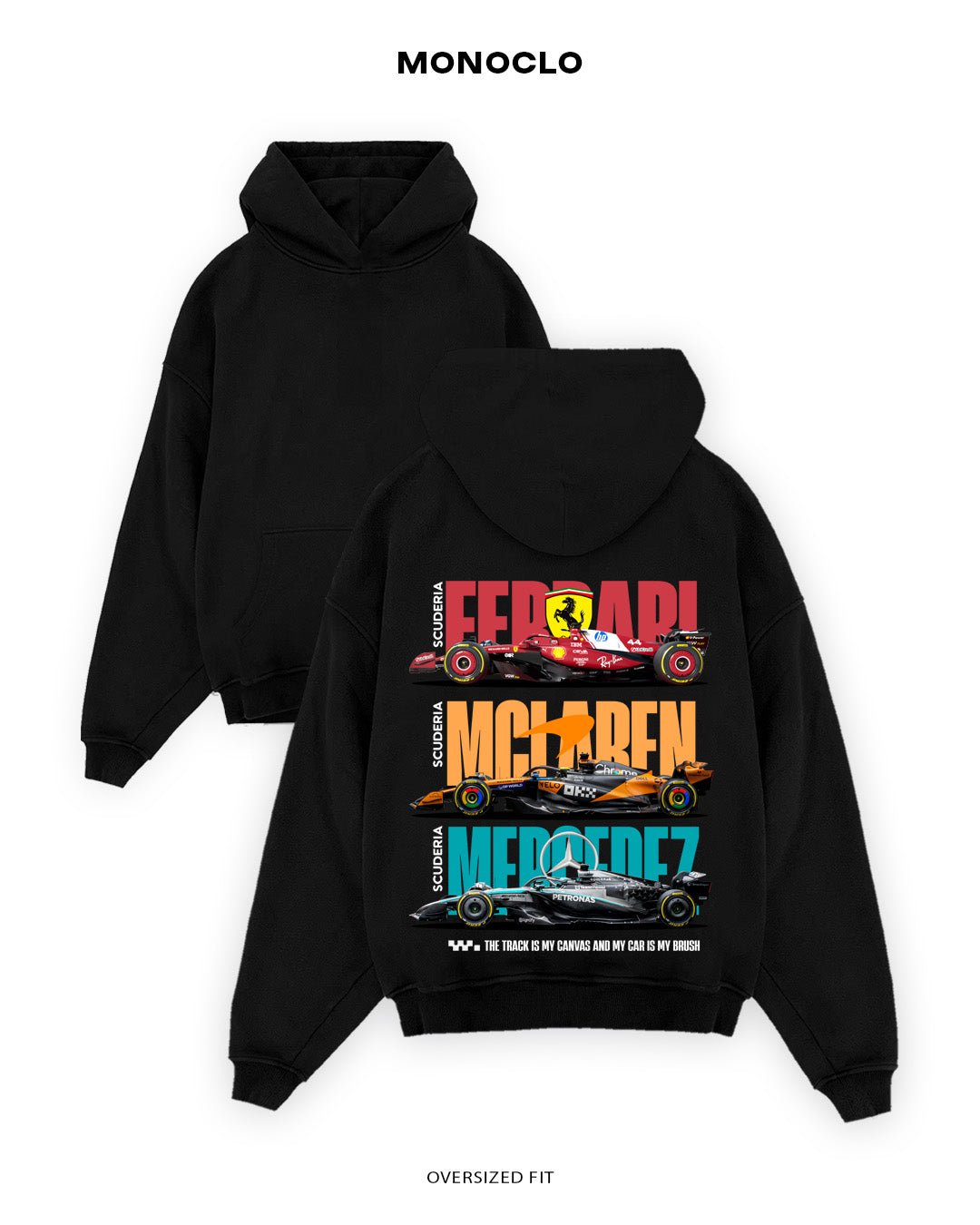 Худі Monoclo Ferrari – McLaren – Mercedes F1 Tribute - shop_name Чорний