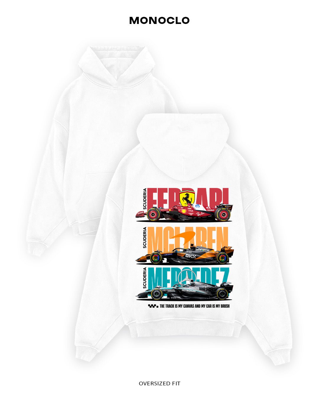 Худі Monoclo Ferrari – McLaren – Mercedes F1 Tribute - shop_name Білий