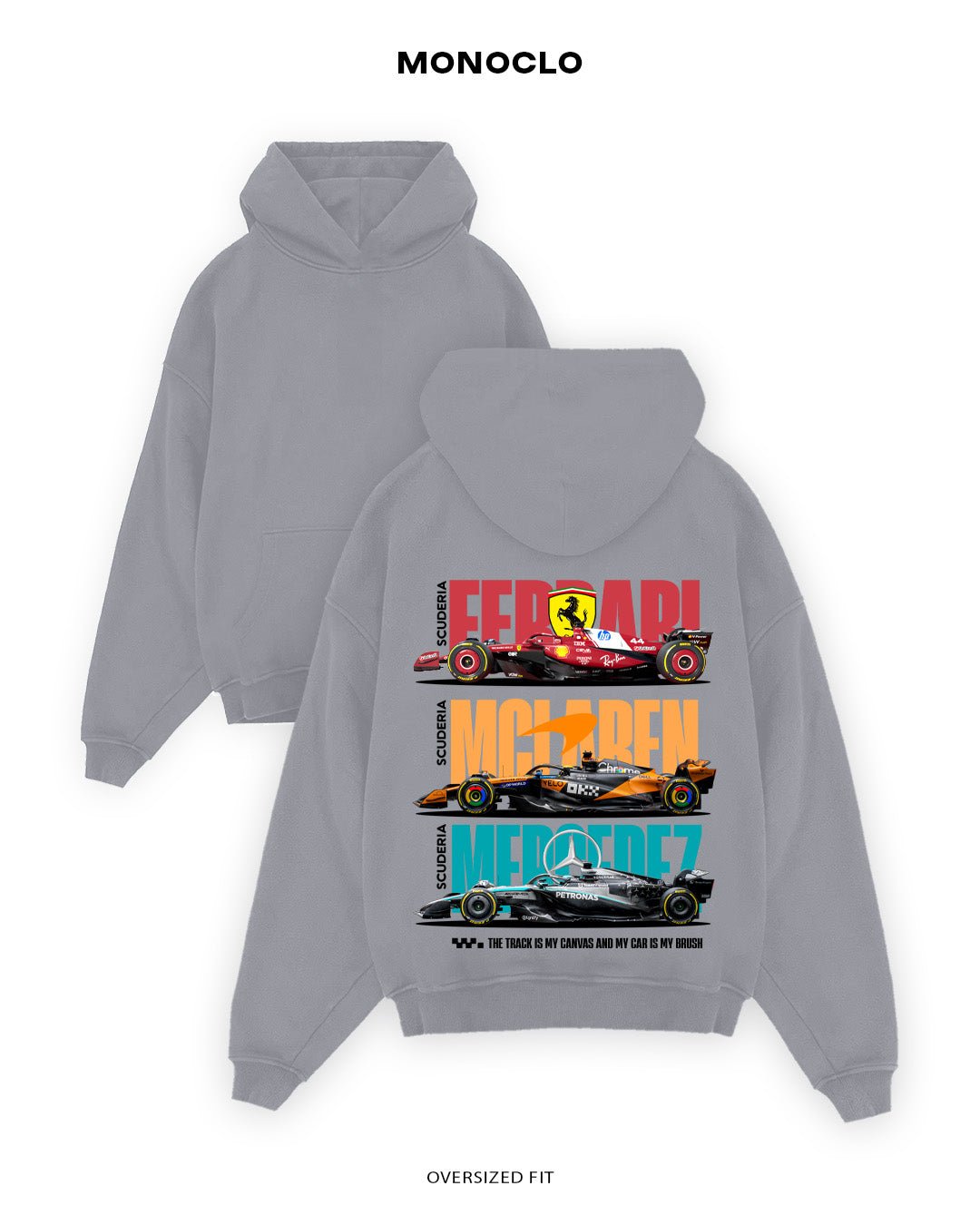 Худі Monoclo Ferrari – McLaren – Mercedes F1 Tribute - shop_name Сірий