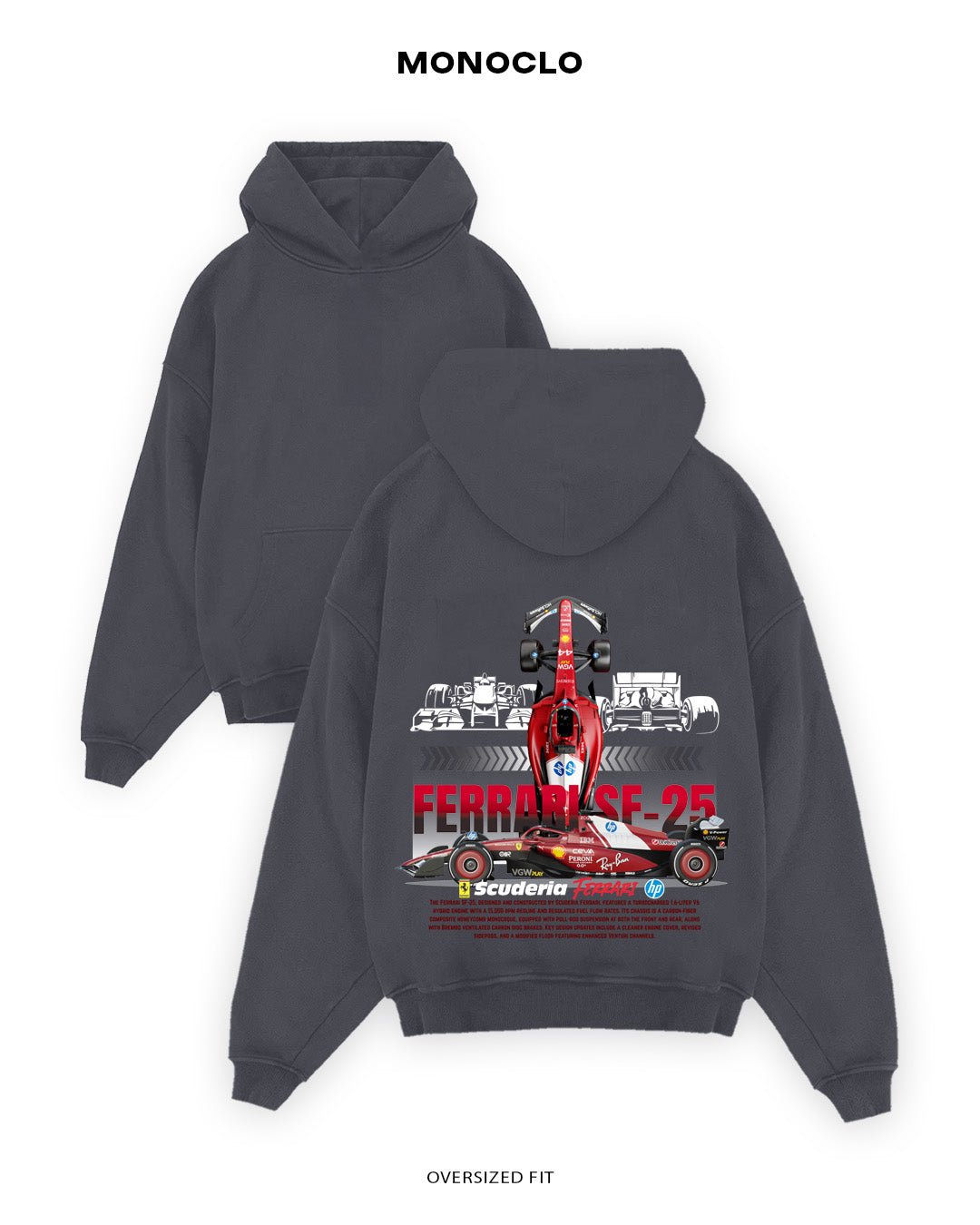 Худі Monoclo Ferrari SE - 25 Formula 1 - shop_name Графітовий