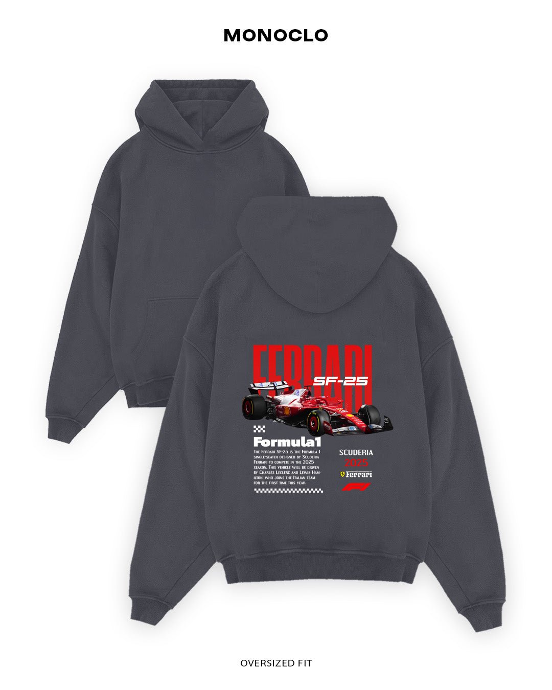 Худі Monoclo Ferrari SF - 25 - Scuderia 25 - shop_name Графітовий