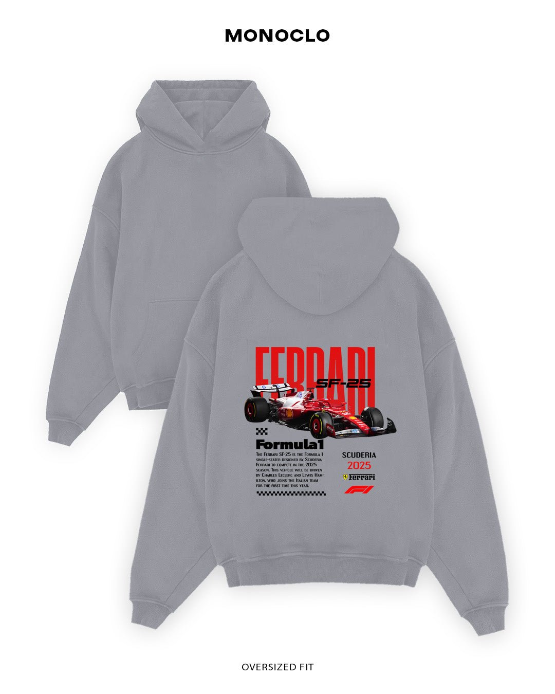 Худі Monoclo Ferrari SF - 25 - Scuderia 25 - shop_name Сірий