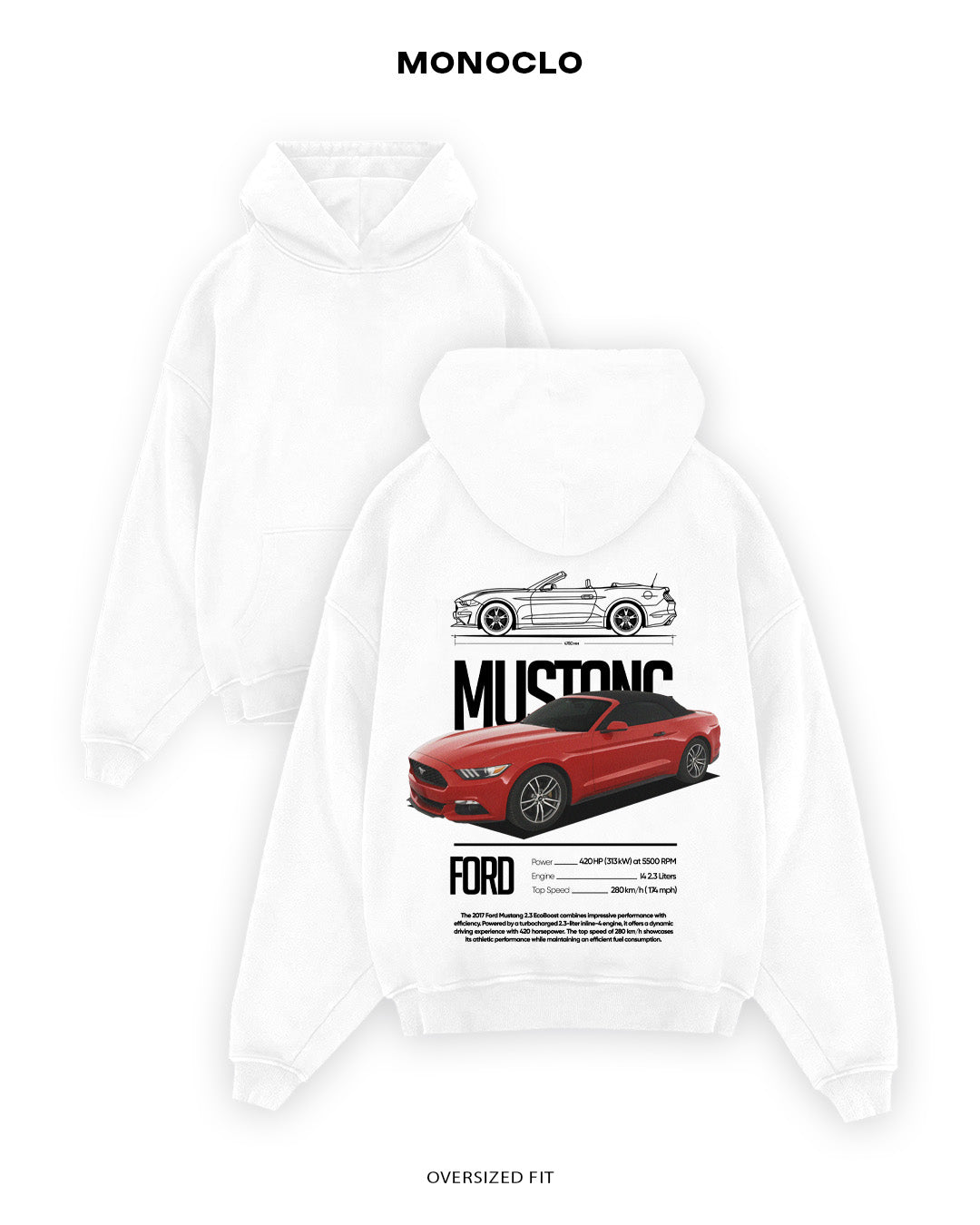 Худі Monoclo Ford Mustang Red Star - shop_name Білий