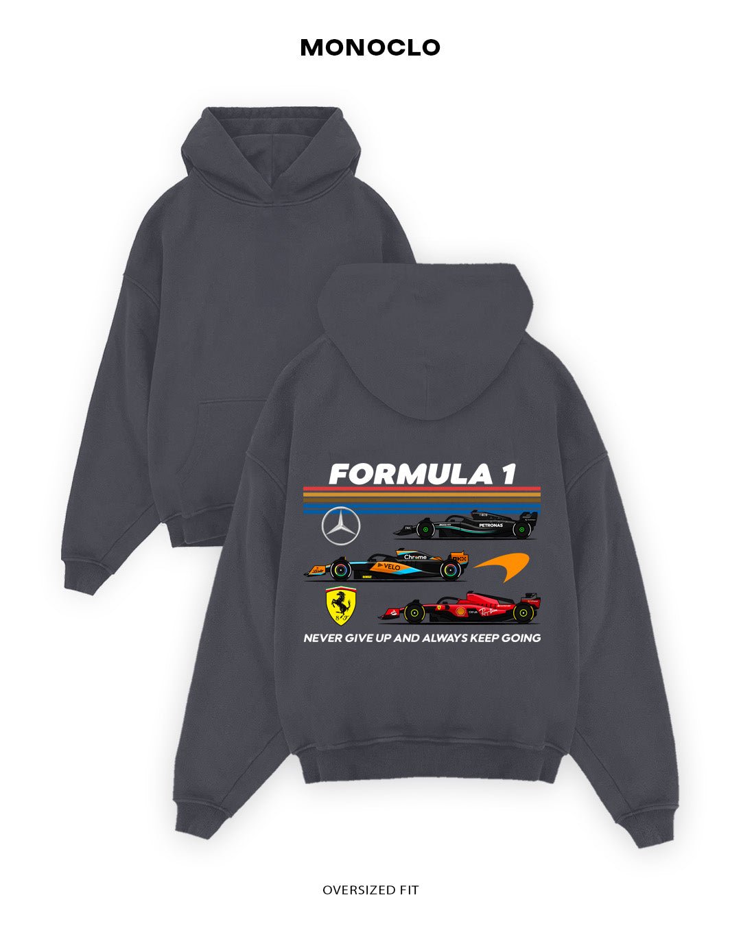 Худі Monoclo Formula 1 Teams – Mercedes, McLaren, Ferrari - shop_name Графітовий