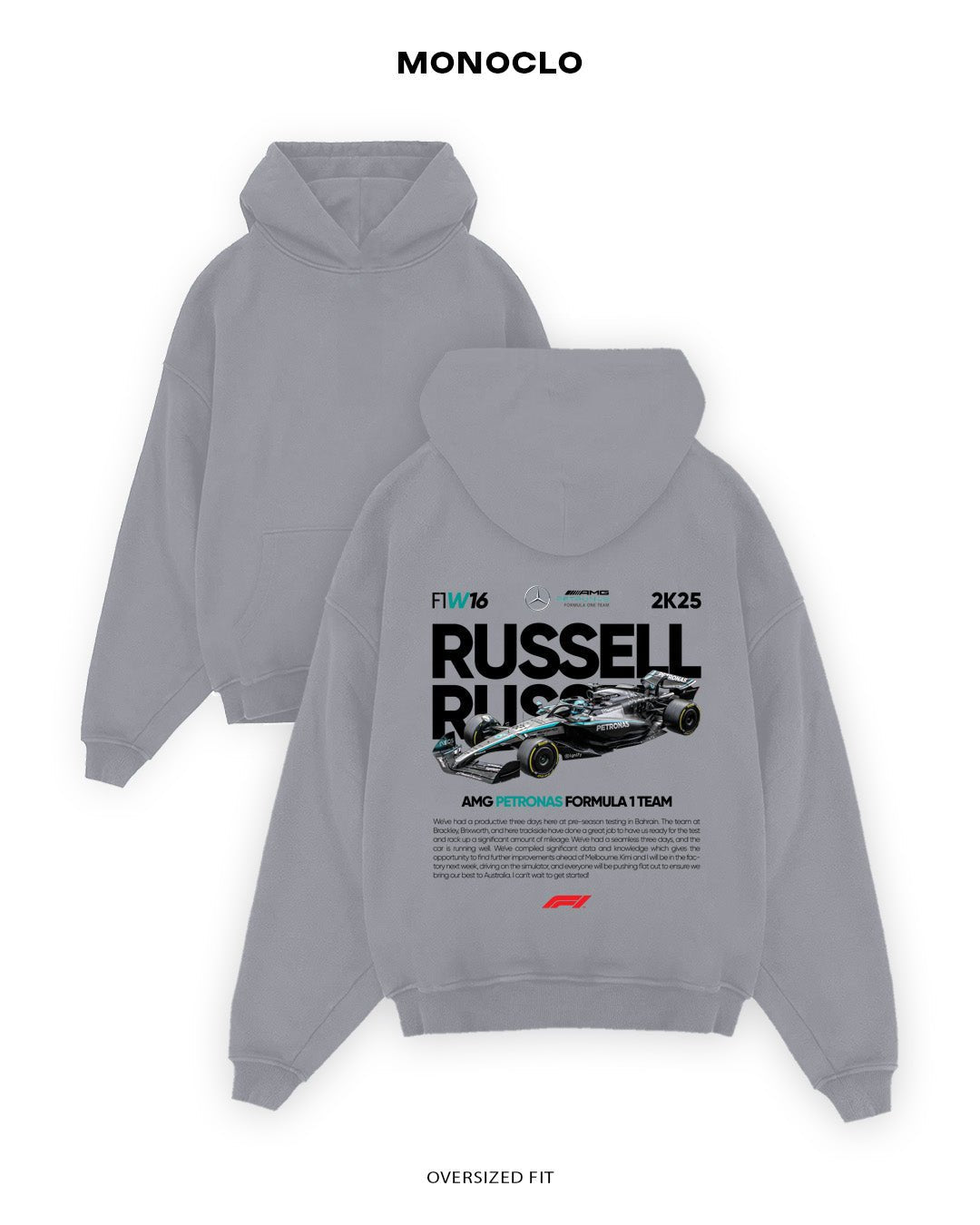Худі Monoclo George Russell Mercedes AMG Petronas 2025 Edition - shop_name Сірий