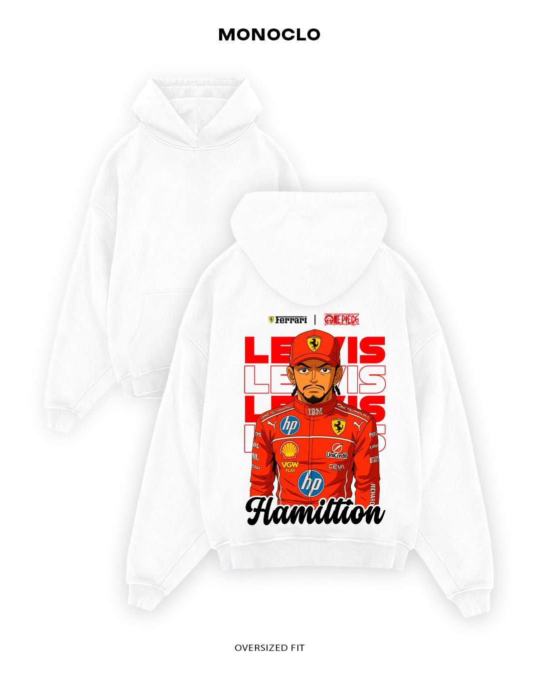 Худі Monoclo Hamilton Ferrari Anime - shop_name Білий