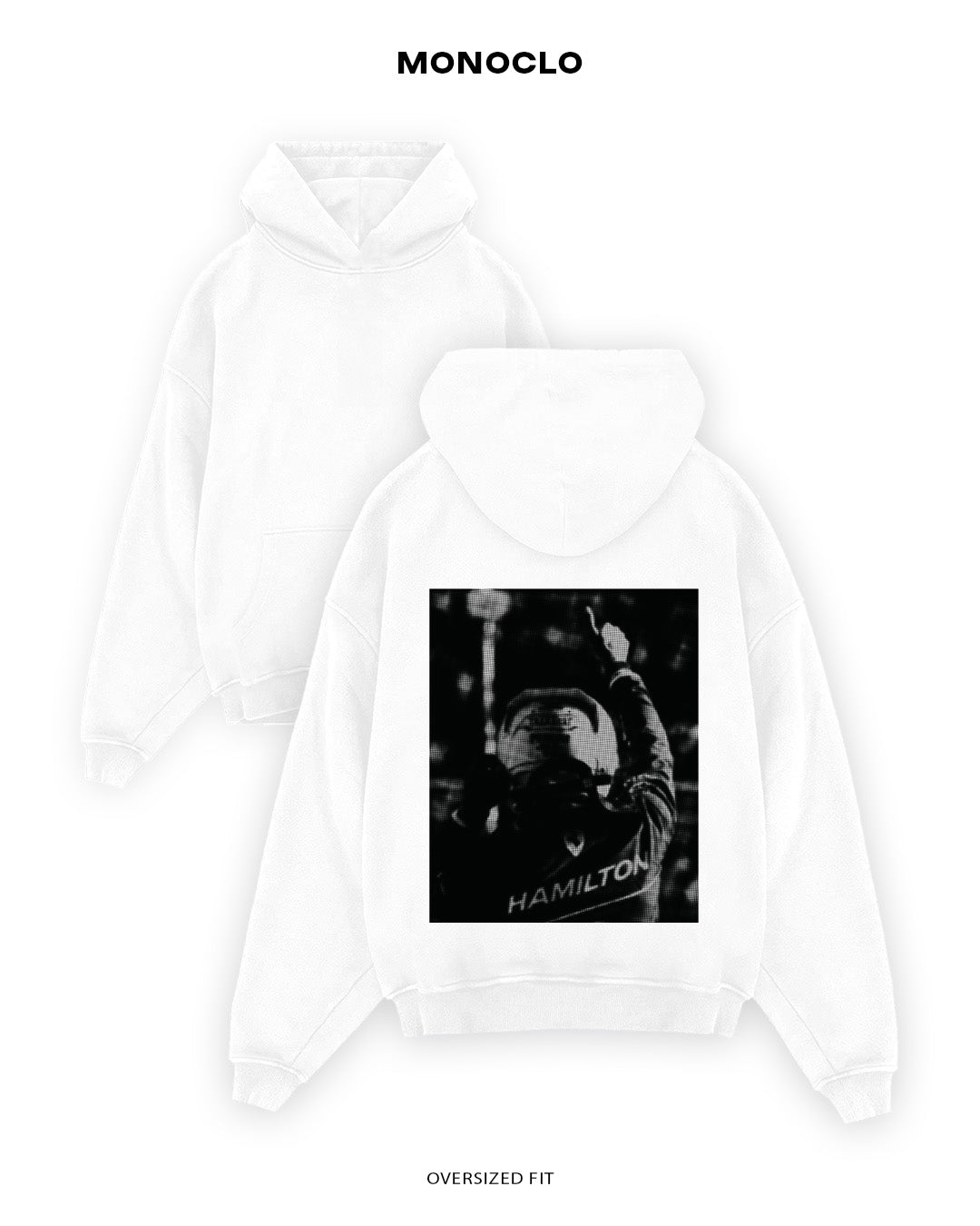 Худі Monoclo Hamilton Illustration BW - shop_name Білий