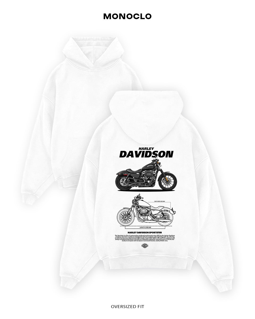 Худі Monoclo Harley Davidson Sportster - shop_name Білий