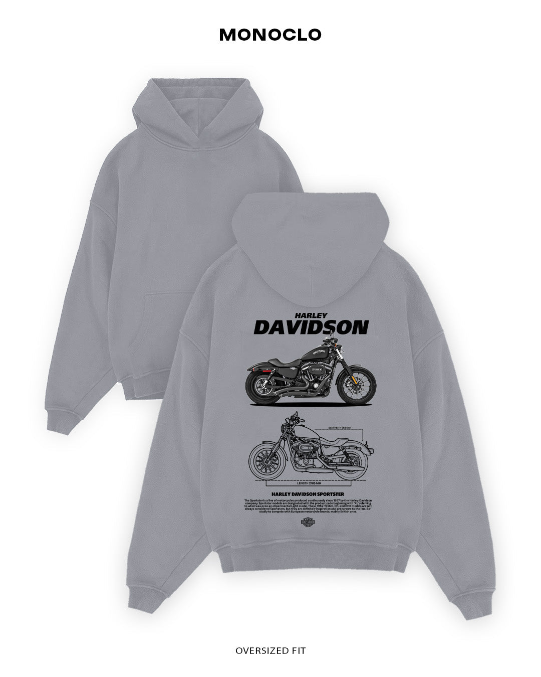 Худі Monoclo Harley Davidson Sportster - shop_name Сірий