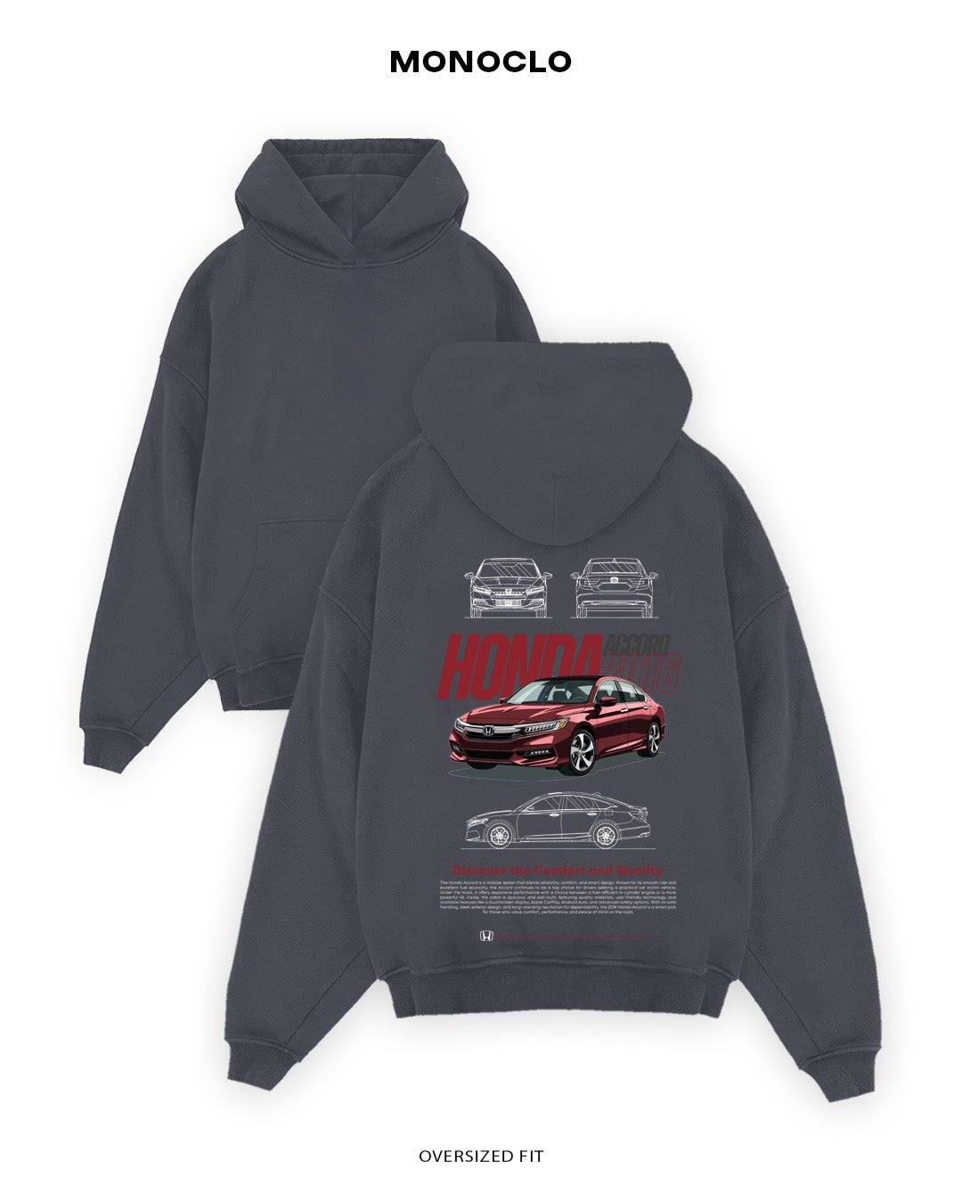 Худі Monoclo Honda Accord 2016 Red - shop_name Графітовий