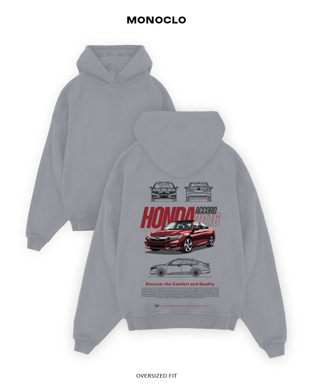 Худі Monoclo Honda Accord 2016 Red - shop_name Сірий