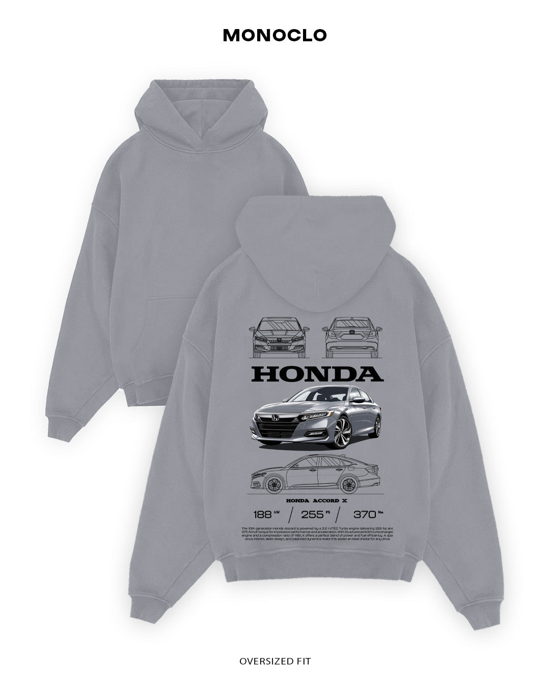 Худі Monoclo Honda Accord - shop_name Сірий