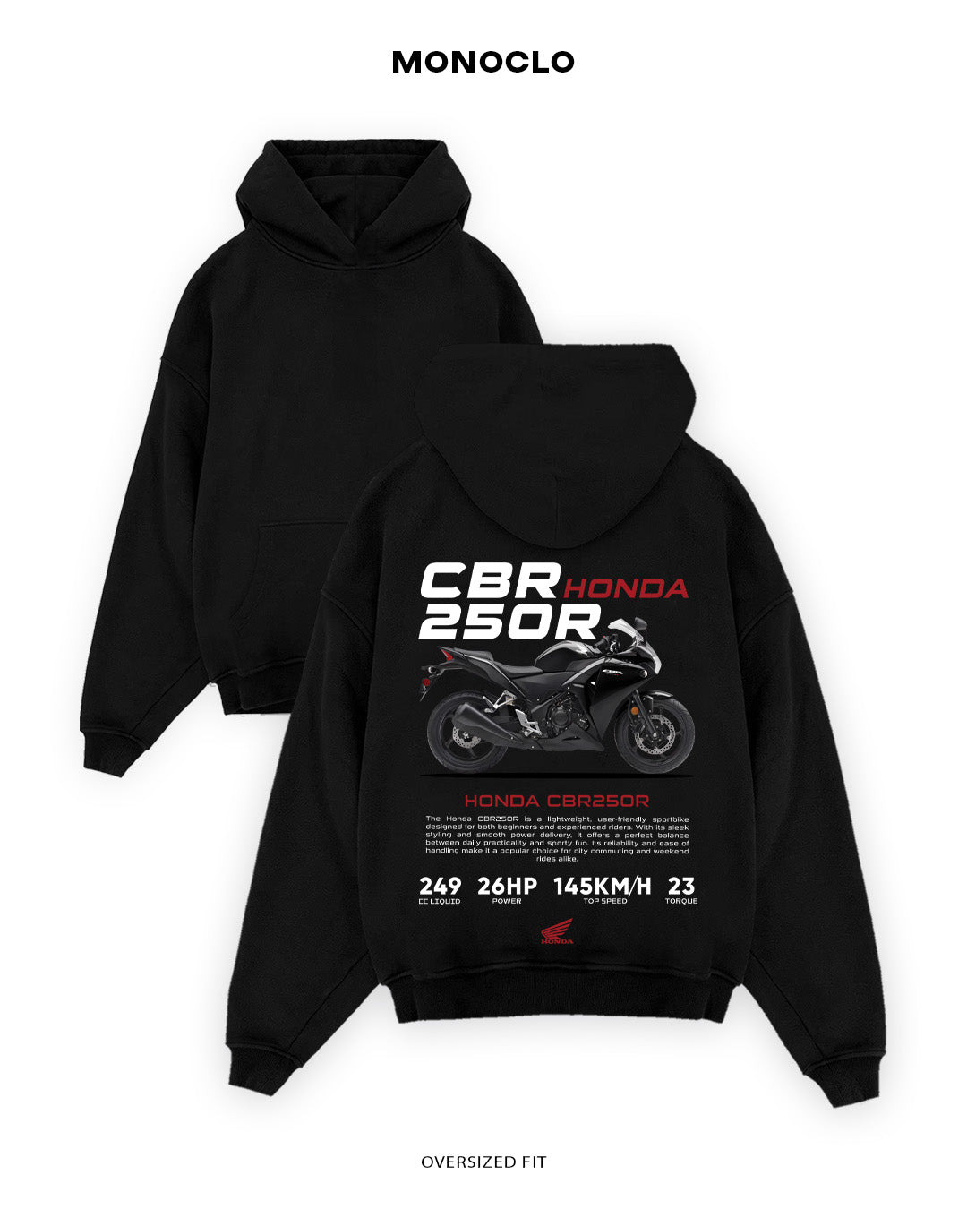 Худі Monoclo Honda CBR250R - shop_name Чорний