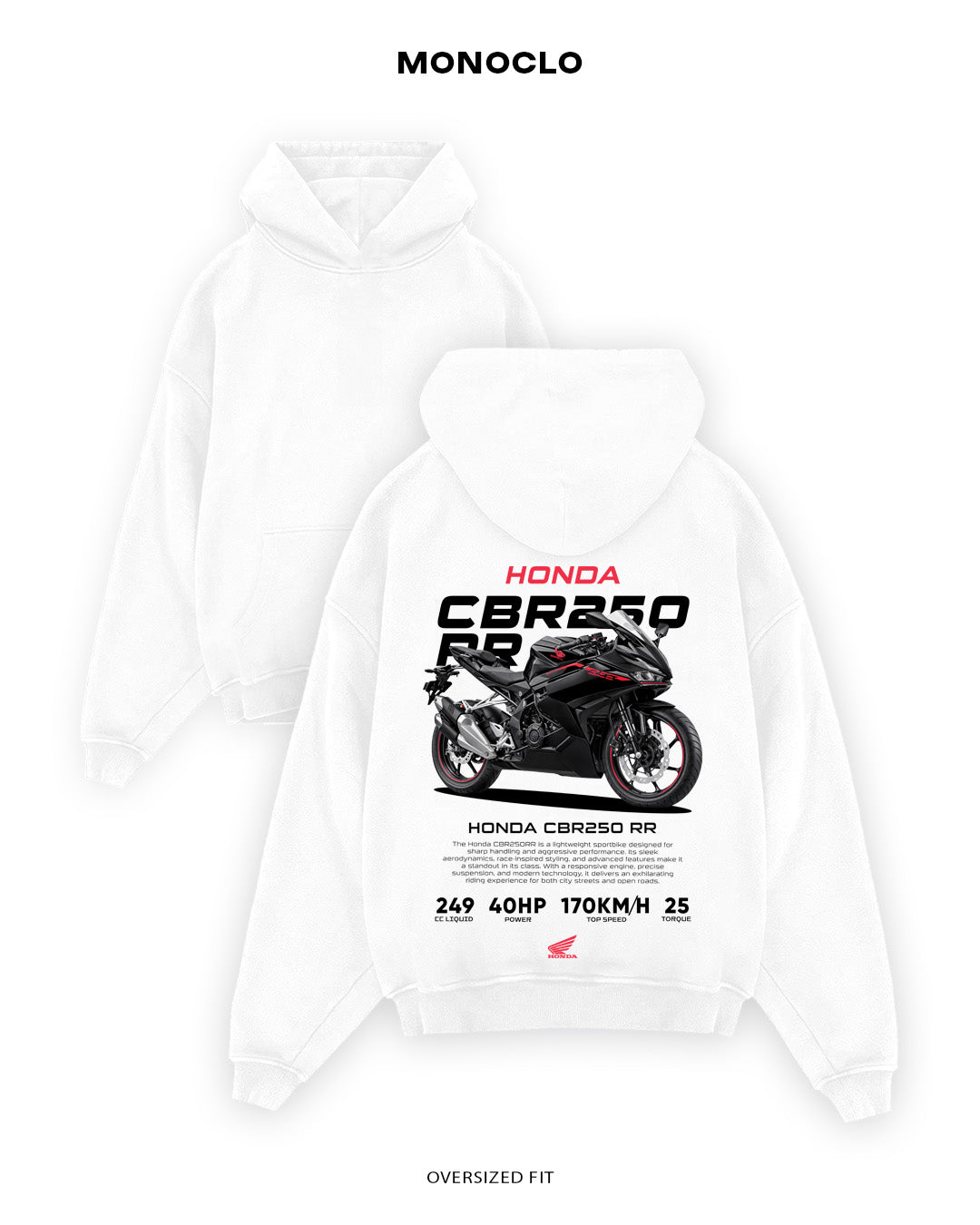 Худі Monoclo Honda CBR250RR - shop_name Білий