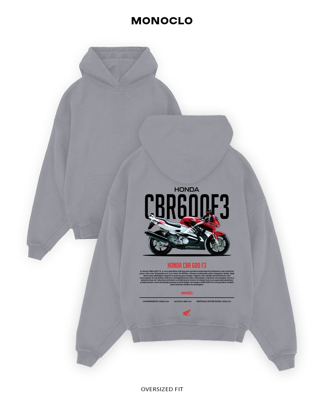 Худі Monoclo Honda CBR600 F3 - shop_name Сірий