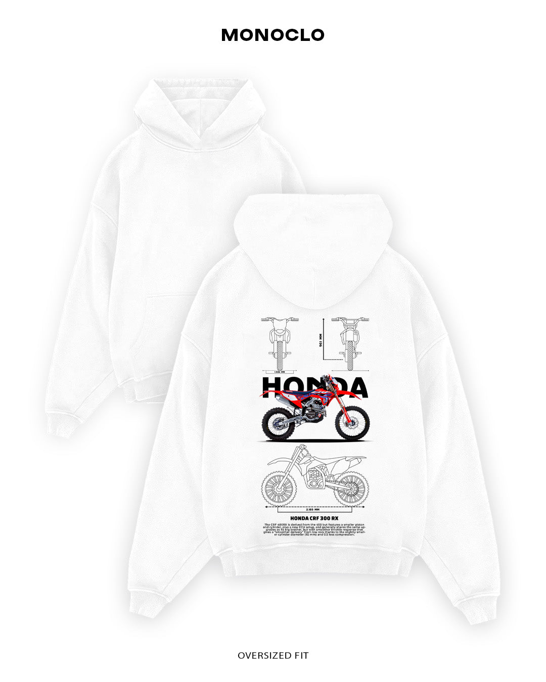 Худі Monoclo Honda CRF 300 RX - shop_name Білий