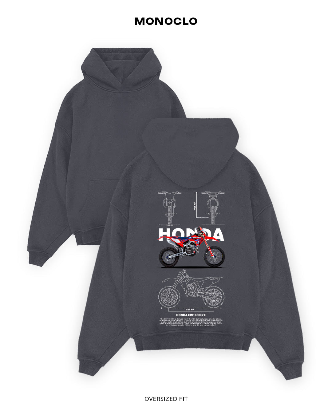 Худі Monoclo Honda CRF 300 RX - shop_name Графітовий