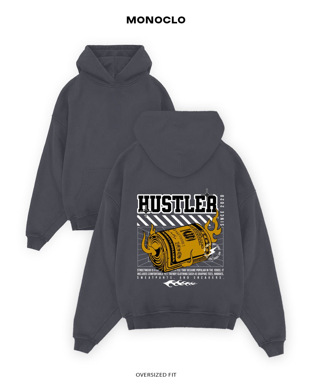 Худі Monoclo Hustler 777 - shop_name Графітовий