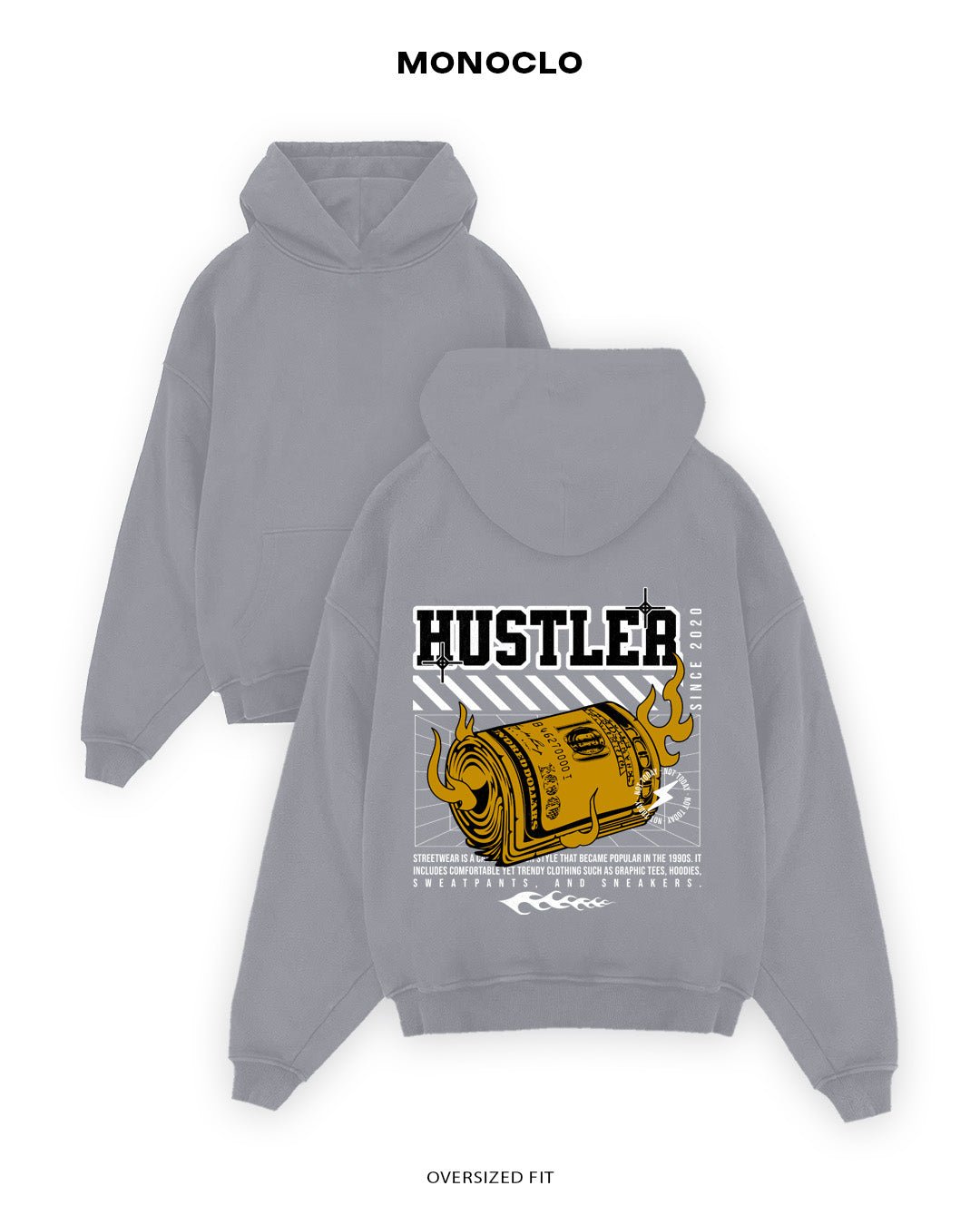 Худі Monoclo Hustler 777 - shop_name Сірий