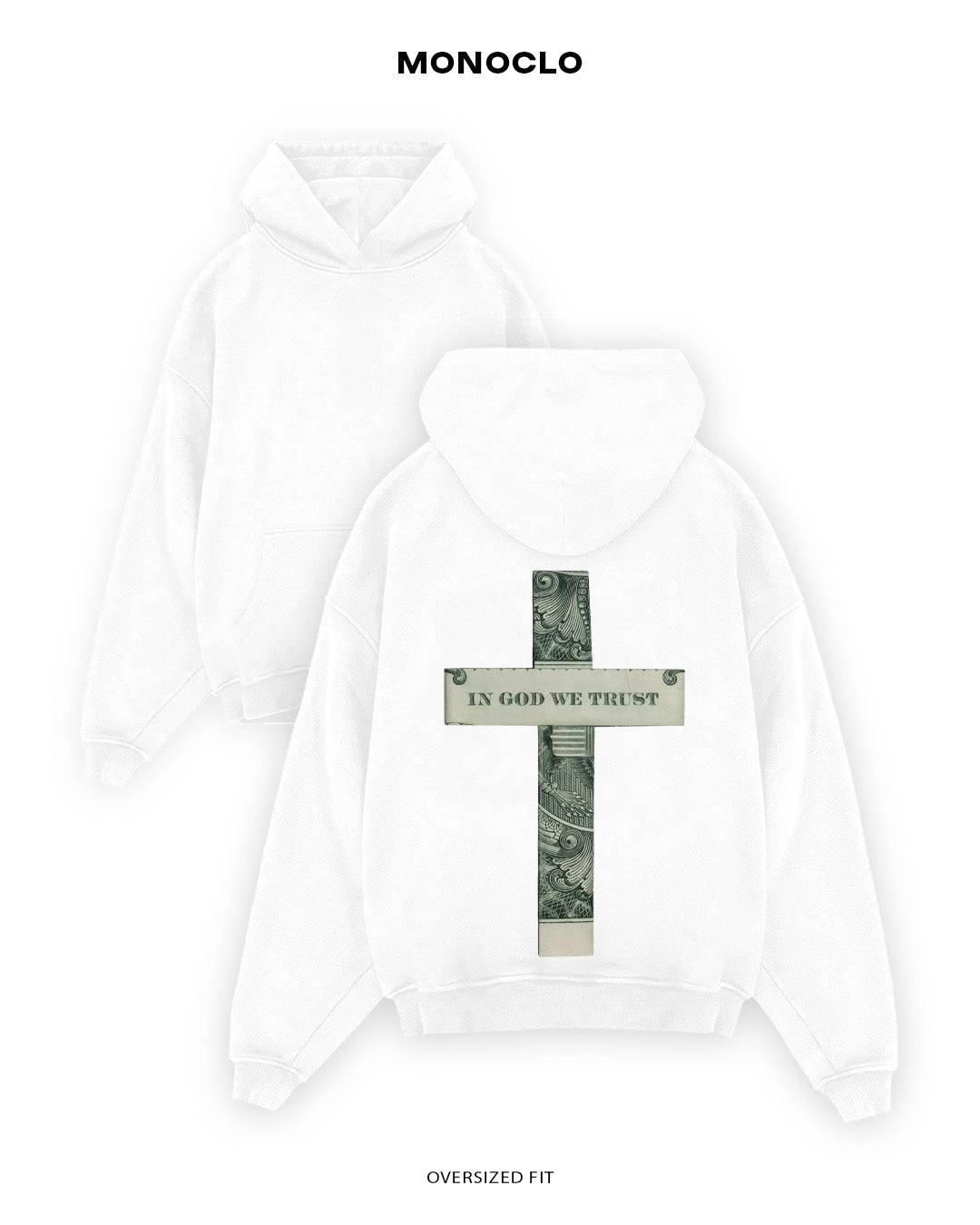 Худі Monoclo IN GOD WE TRUST - shop_name Білий