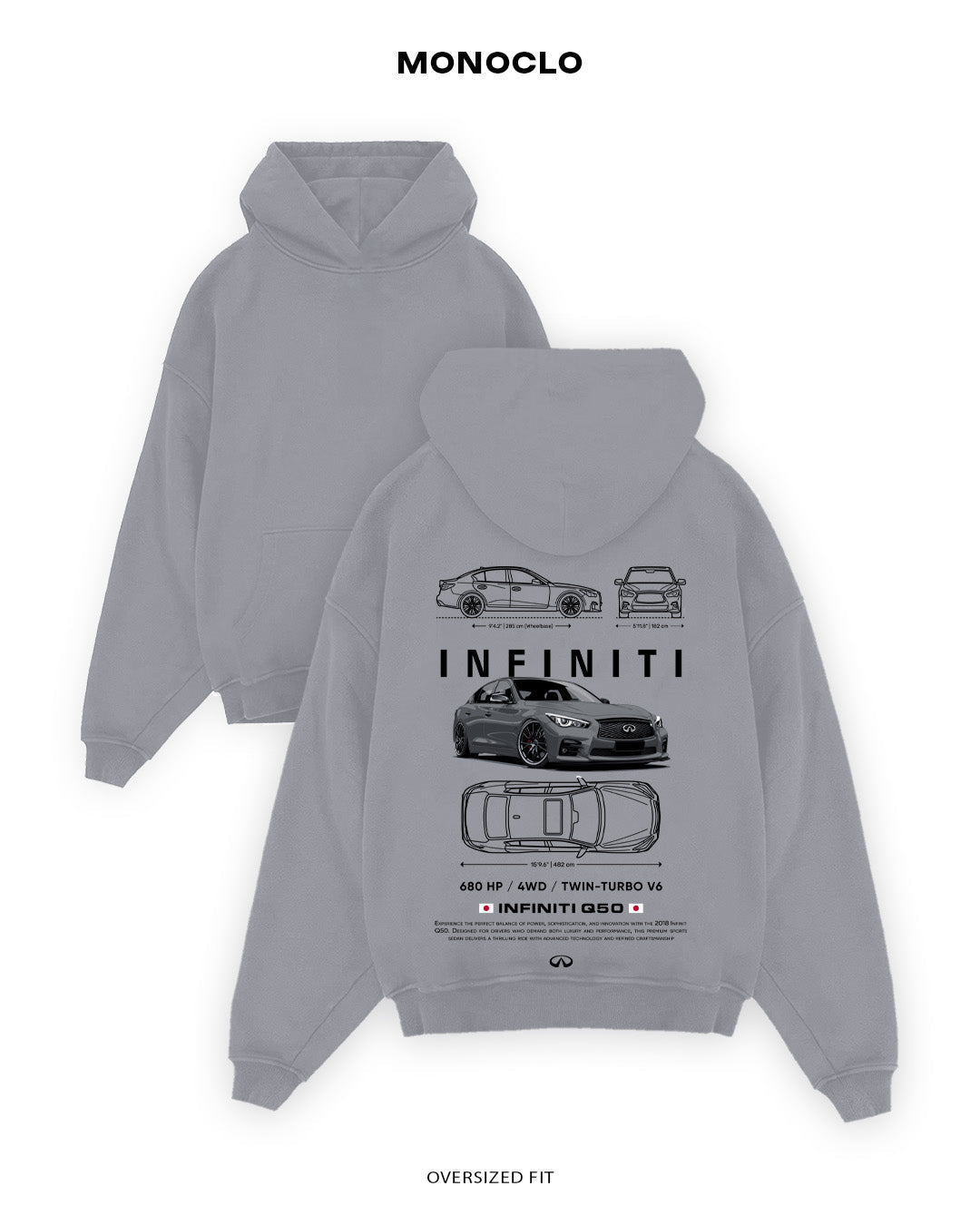 Худі Monoclo Infiniti Q50 Storm - shop_name Сірий