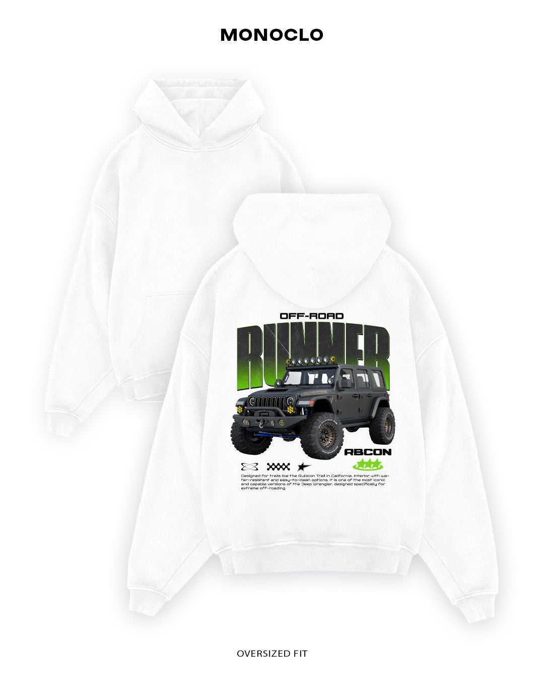 Худі Monoclo Jeep Wrangler Off - Road Runner - shop_name Білий