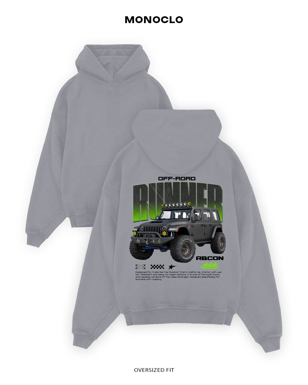 Худі Monoclo Jeep Wrangler Off - Road Runner - shop_name Сірий
