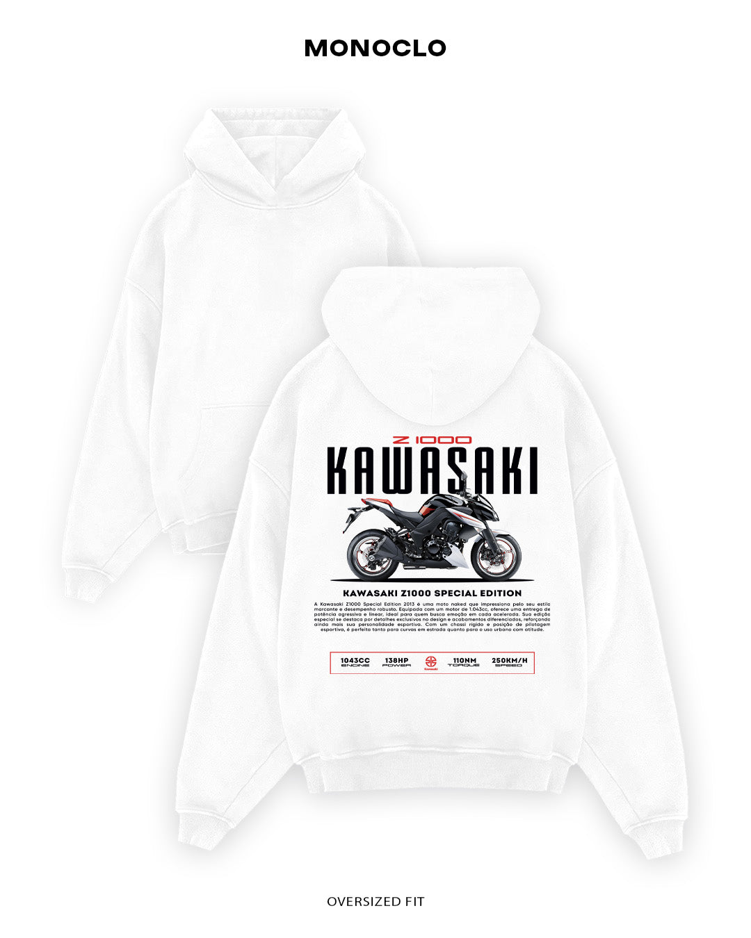 Худі Monoclo Kawasaki Z1000 - shop_name Білий