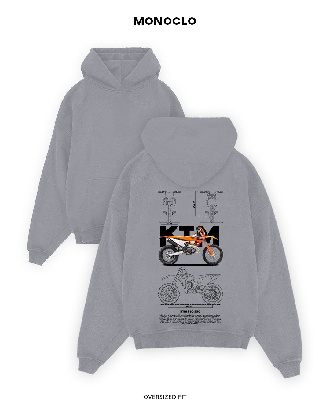 Худі Monoclo KTM 250 EXC - shop_name Сірий