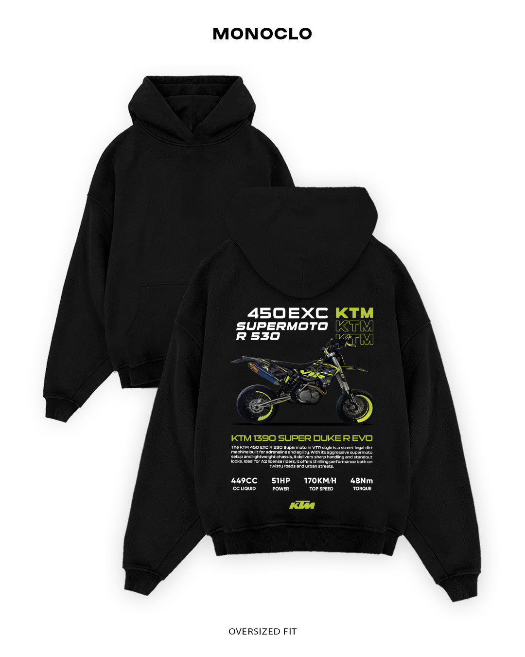 Худі Monoclo KTM 450 EXC / 530 Supermoto - shop_name Чорний