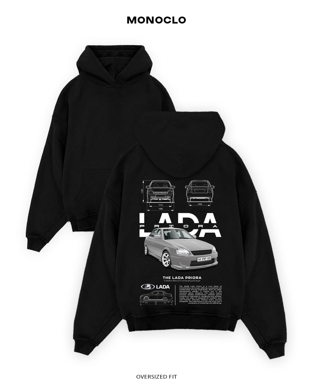Худі Monoclo Lada Priora - shop_name Чорний