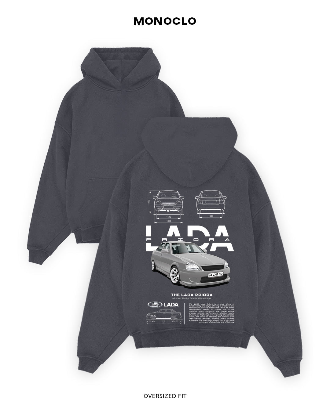 Худі Monoclo Lada Priora - shop_name Графітовий